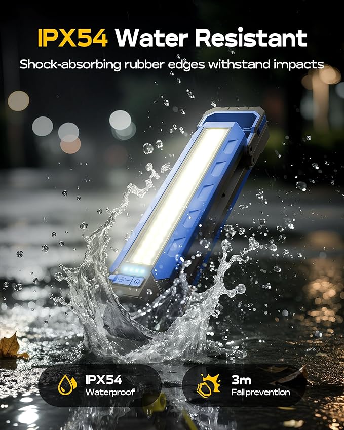 Mechanics Work Light, Under Hood Working Light Bar with Magnetic, 5600AH 3600LM Portable Cordless Work Light for Mechanic, Job Site Lighting for Underhood/Mechanic/Car Repairing/Garage -Blue