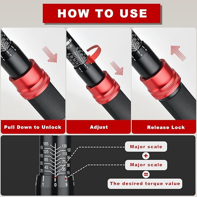 AEROFORCE 1/4 & 3/8 & 1/2-inch Drive Click Torque Wrench, 41Pcs Torque Wrench Set with Sockets and extensions, Hex, Torx, magnetic Spark Plug for Car, Motorcycle, Bike Repair