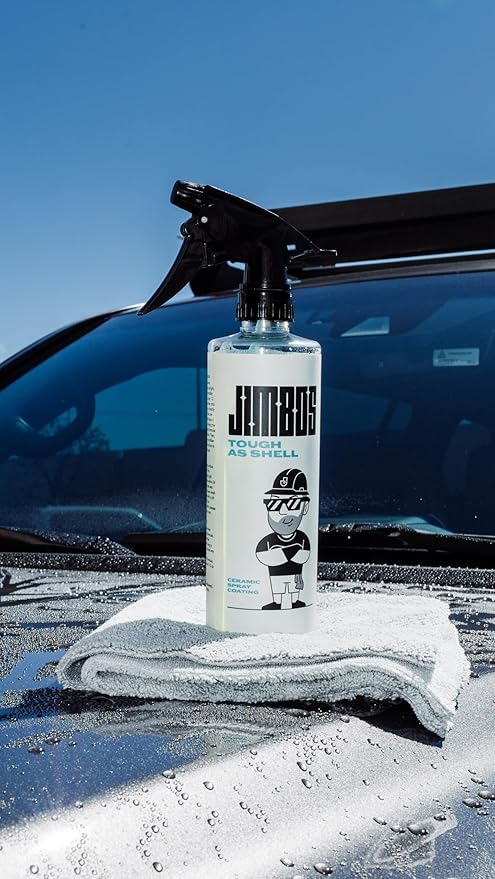 JIMBO'S TOUGH AS SHELL CERAMIC SPRAY – Super Slick, Streak-Free Protection for Paint, Glass, Trim & More | Easy-to-Use Hybrid Ceramic Coating with UV Protection | 16oz