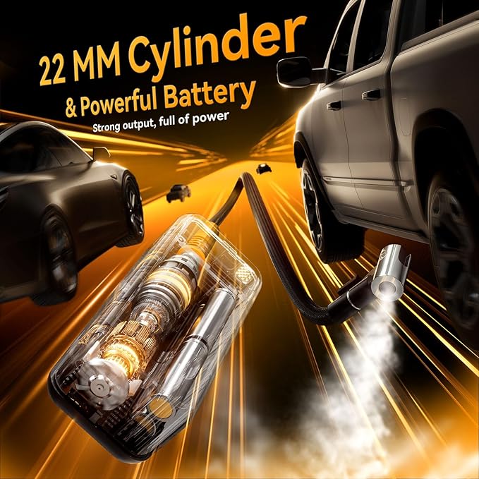 MODARI Tire Inflator Portable Air Compressor - 4X Faster 160 PSI Portable Air Pump for Cars - Cordless Tire Inflators with Gauge - Portable Tire Inflator for Car, Pickup, Bike and More