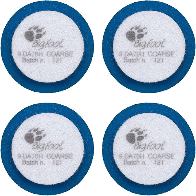 RUPES 9.DA70H/4 Pack of 4 Blue D-A Coarse Cutting Foam Pads 70mm | Ideal for Paint Correction & Gloss Enhancement | Mild to Severe Defect Removal | Compatible with 2.75" Backing Plate