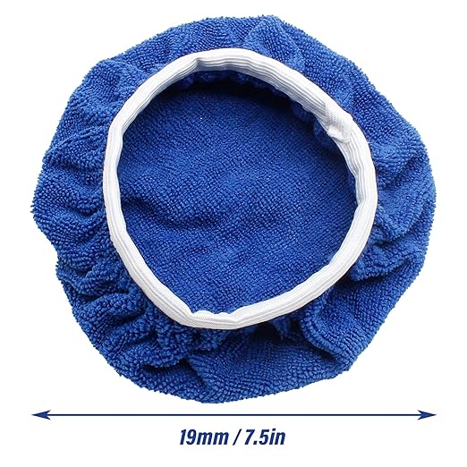 6 PCS Car Polishing Bonnet Buffing Pad Soft Microfiber Buffing Pad Cover for 9" - 10" Car Polisher, Blue