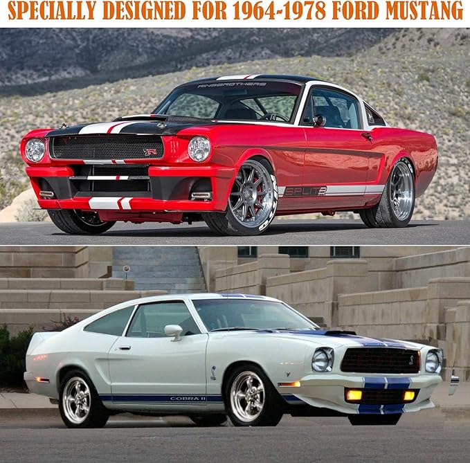 Waterproof Car Cover Replace for 1964-1978 Ford Mustang, 6 Layers All Weather Custom-Fit Mustang Full Car Covers with Zipper Door for Snow Rain Dust Hail Protection (1964-1978)