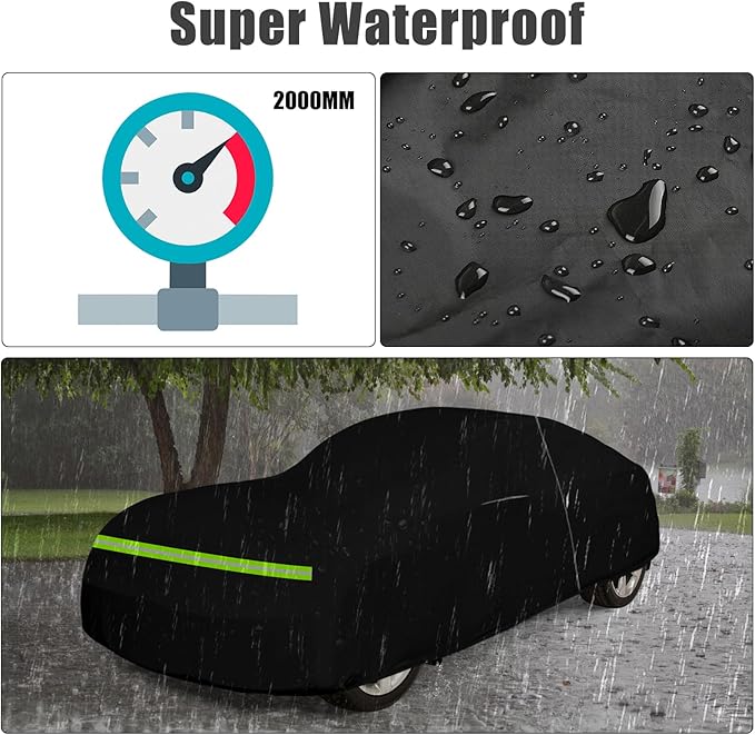 Waterproof Car Cover Replace for 2006-2010 Pontiac Solstice/GXP 2-Door Coupe & Roadster, 210T All Weather Classic Car Covers with Zipper Door & Lock for Snow Rain Dust Protection
