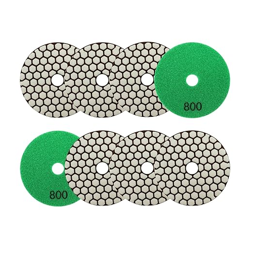 Dry Diamond Polishing Pads 4"/100mm - 8pcs Grit 800 Polish Pad Kit for Granite Marble Artificial Stone Quartz for Angle Grinder SANLEETEK