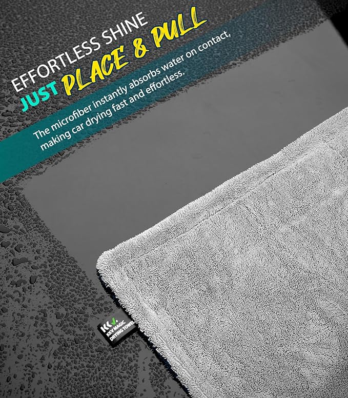 KKV 48”x24” Dual Sided Microfiber Car Drying Towel (2 Count)