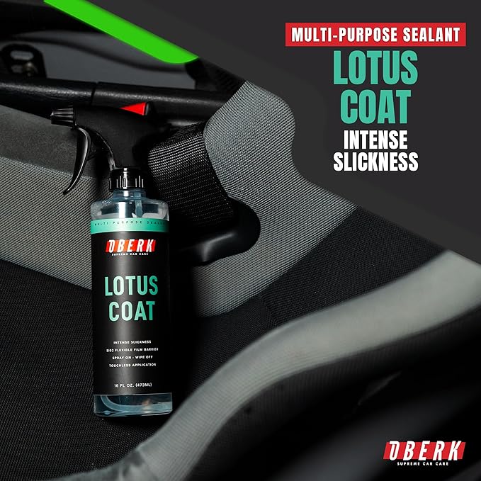Oberk Lotus Coat SiO₂ Spray Sealant – High Gloss Spray for Cars – Touchless or Wipe-On – Protects Paint, Wheels & Glass – Safe for Coatings – Easy Car Wax Alternative (16 oz)