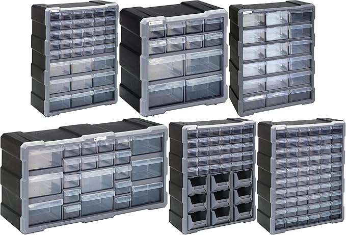 Quantum Storage Systems PDC-18BK 18 Drawers Cabinet Part Organizer 19" H x 15" W x 7" D