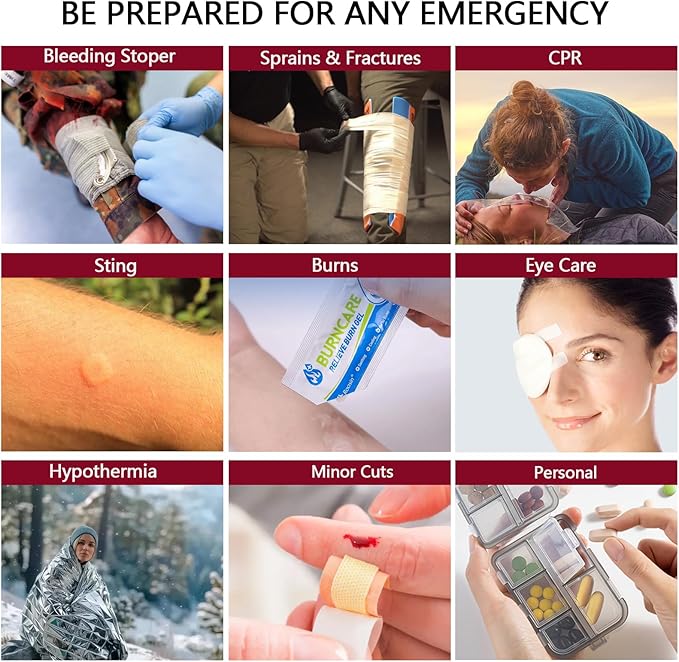 Upgrade - Comprehensive First Aid Kit with Labelled Compartments, Molle System Emergency Kits for Car,Home,Hiking, Backpacking, Camping, Traveling, and Cycling