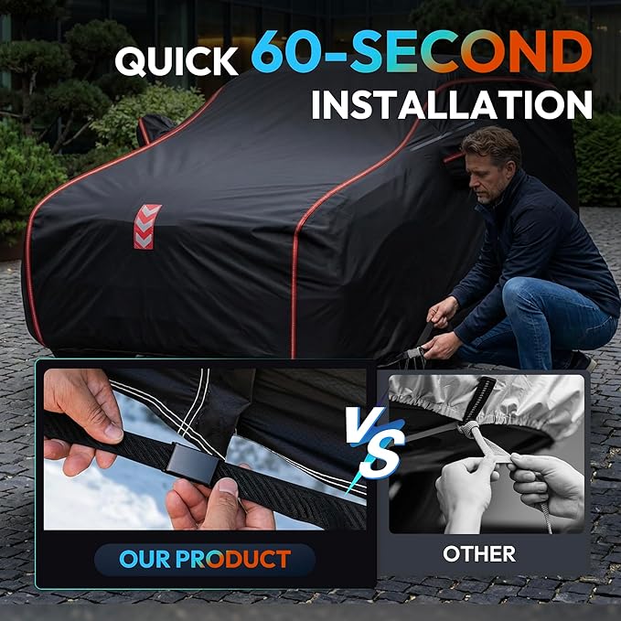 Car Cover for Toyota RAV4 2006-2025,All-Around Fastening 60s Quick-Install, 4 Upgrades for Car Cover Waterproof All Weather