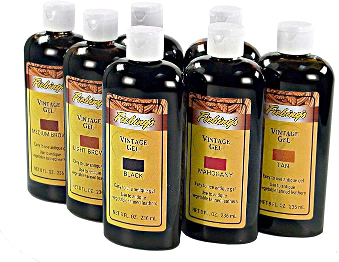 Fiebing's Vintage Gel - Medium Brown 8oz - Antique Gel for Leather