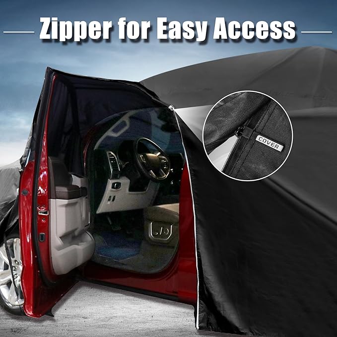 X AUTOHAUX Car Cover for Smart Fortwo 2007-2019 210D-PU Outdoor Full Car Cover All Weather with Door Zipper for Waterproof Windproof Sun Rain Snow Protection