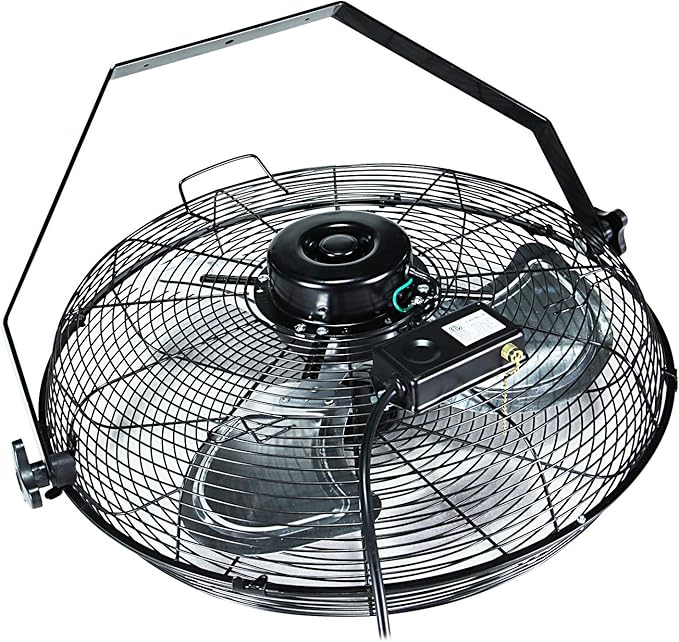 Simple Deluxe 20 Inch High Velocity 3 Speed, Black Wall-Mount Fan for Warehouse, Greenhouse, Workshop, Patio, Factory and Basement