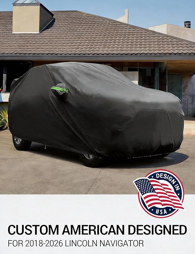 Proadsy Car Cover Custom Fit for Lincoln Navigator 2018-2025 2026 (Not for Navigator L), Waterproof All Weather for Automobiles, Full Exterior Cover Rain Snow Sun Protector Indoor Outdoor Car Cover