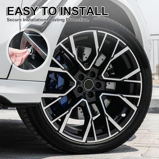 JUSTTOP 4 Pack Handmade Crystal Rhinestone Tire Valve Stem Caps, Wheel Tire Valve, Attractive Dustproof Bling Car Accessories, Universal for Cars, Trucks and Motorcycles-White
