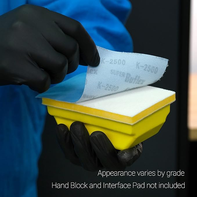 Super Buflex Flexible Dry Sanding Sheets, Green K-2000, Hook & Loop, 191-1532, 25 Sheets