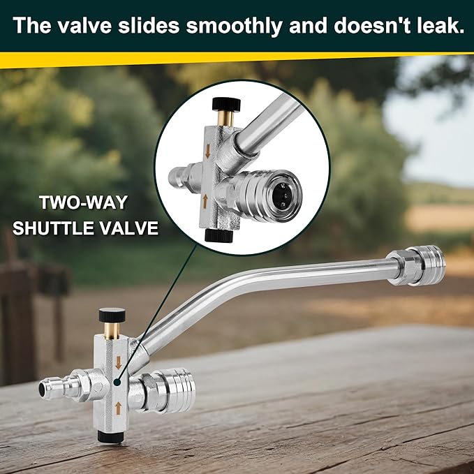 Dual Connector Lance Pressure Washer Foam Cannon, Power Washer Soap Attachment, Dual Lance Pressure Washer Wand with 5 Nozzles Tips, 1/4" Quick Connect