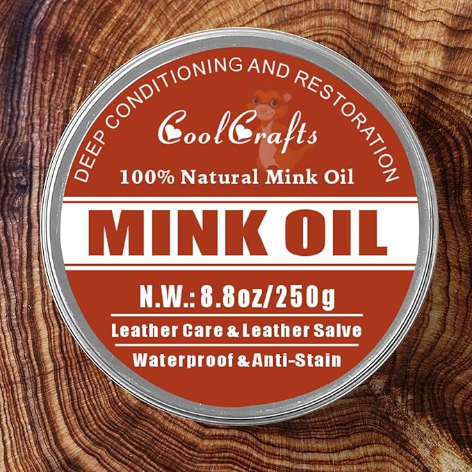 Mink Oil for Leather Boots 8.8 OZ Boot Oil Leather Conditioner Cleaner for Shoes, Couch, Jacket