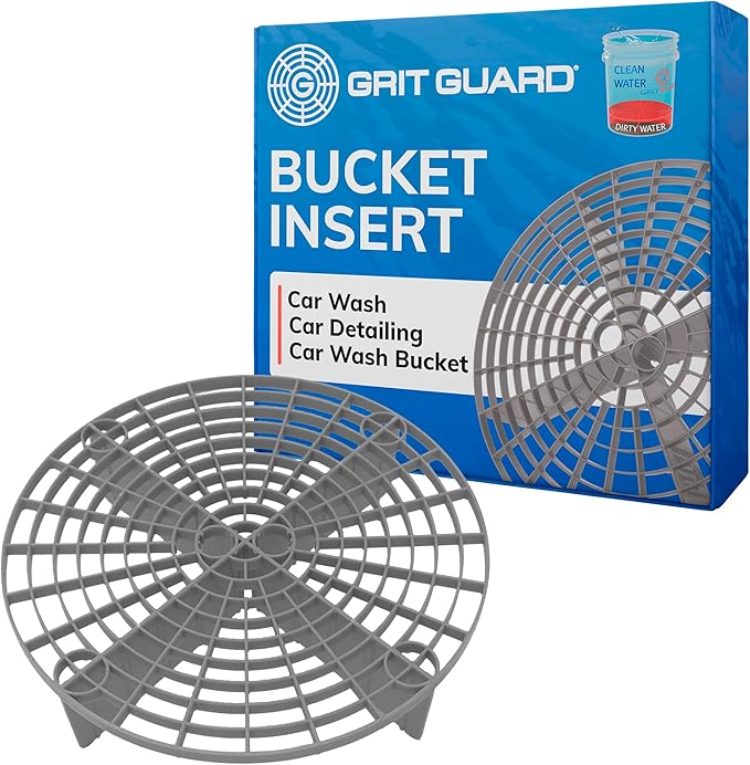 Grit Guard The Original Silver Bucket Insert - 10" Diameter Car Wash Bucket for Car Washing, Detailing Compatible with 3.5, 4, 5 and 6 Gallon Buckets
