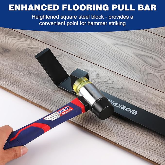 WORKPRO 17＂ Heavy Duty Pull and Pry Bar, Professional Pull Bar Flooring Tool for Wood Floor, Vinyl Plank, LVP, LVT and Floating Floor Installation