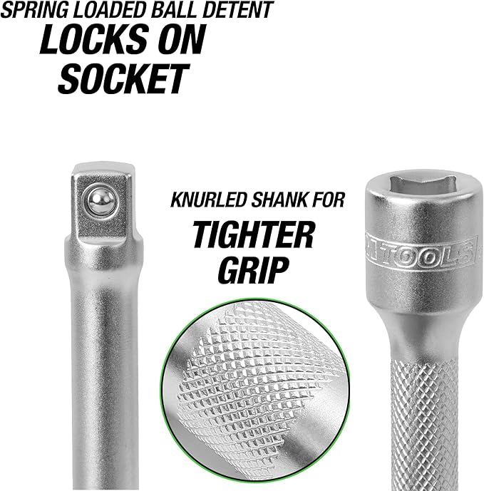 OEMTOOLS 22494 10 Inch Socket Wrench Extension, 3/8 Inch Drive Ratchet Wrench Extender Tool, Tight Reach Extension Wrench Adaptor, Socket Wrench Extension Cheater Wrench