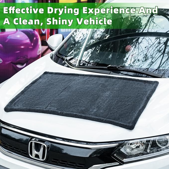 CADONO Huge Microfiber Car Drying Towel, Ultra Absorbent Microfiber Cleaning Cloth for Cars, Bath Towels, No Streaks, Scratches, or Water Spots Double-Twist Pile Design (36"x 24", 1300GSM)