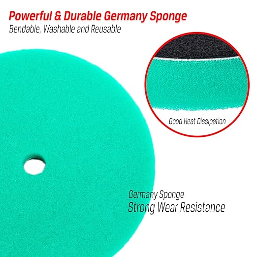 3pcs 7 inch Polishing Pads for Orbital Sander, 7'' Orbital Buffing Pads Hook and Loop Foam Buffer Pad Set for Cutting, Compounding, Polishing and Waxing, almohadillas de pulido para lijadora Orbital