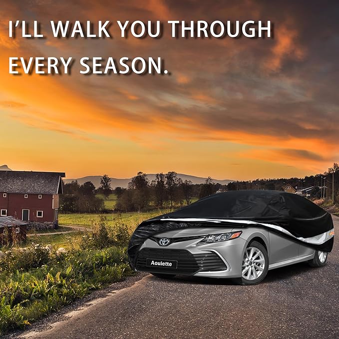 Toyota Car Cover Custom Fit for Toyota Camry/Solara, Waterproof Car Cover for Automobiles All Weather, Lightweight Full Exterior Cover Outdoor Sun Rain Dust Snow Wind Protection.