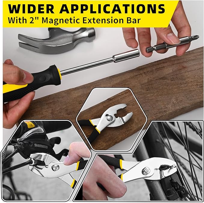58-Piece Tool Kit Basic Home Repair Tool Set, General Household Hand Tool Kit,Small Tool Kit with Plastic Toolbox Mini Tool kit for Women, Office & College Repairs Yellow