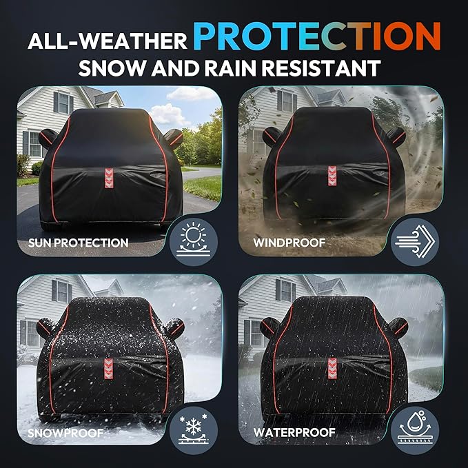 Car Cover for Toyota RAV4 2006-2025,All-Around Fastening 60s Quick-Install, 4 Upgrades for Car Cover Waterproof All Weather