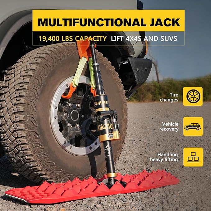 BUNKER INDUST Portable Hydraulic Recovery Jack with Lift Mate, 4x4 Off Road Lift Jack for SUV ATV UTV, 19,400 lbs Lifting Capacity