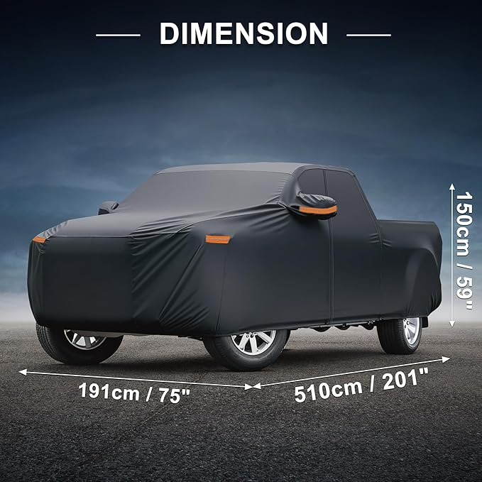 X AUTOHAUX Car Cover for Hyundai Santa Cruz 2021-2025 Aluminum Film Outdoor Waterproof Sun Rain Snow Hail Protection with Driver Door Zipper