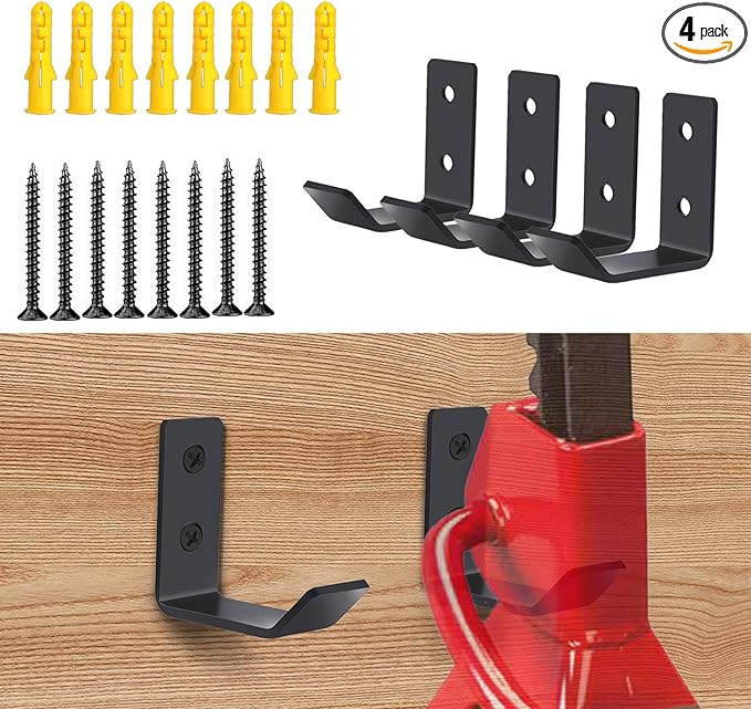 Jack Stand Wall Mount Organizer, Car Jack Stands Wall Hooks, Heavy Duty Stainless Steel Holder Hook, Universal Jack Stands Garage Accessories Fits 2 & 3 & 4 & 5 & 6 Ton Jack Stands