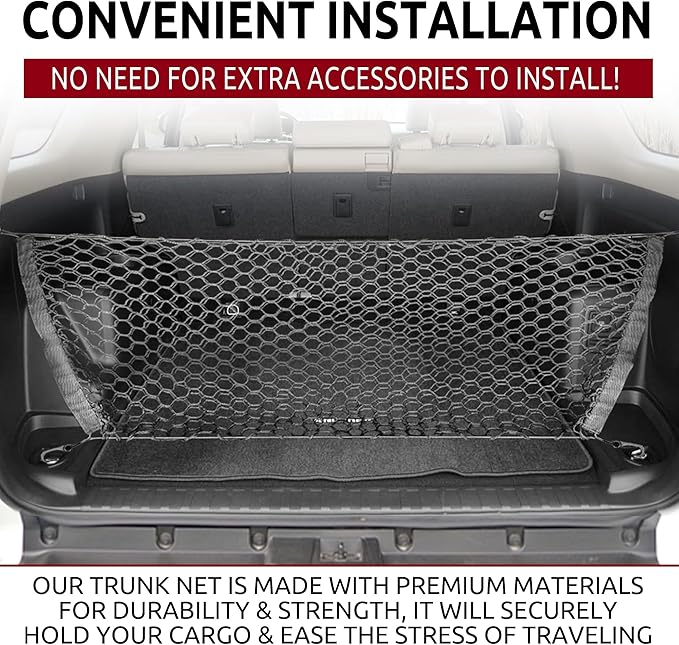 Envelope Style Trunk Cargo Net for Toyota 4Runner 2 Row Model Only 2010 - 2025. Best Car Organizer for Toyota 4 Runner