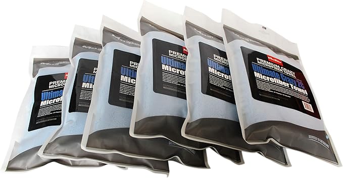 Maxshine 16" x 24" Universal 6-Pack Blue & Grey Microfiber Towels – 600GSM Ultimate Crazy 2C Series – Ultra-Soft & Absorbent Towels for Car Detailing, Drying & Polishing