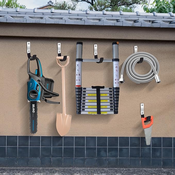 GeeWatom Heavy Duty Steel Garage Hooks,Garage Storage Utility Hooks,Heavy Duty Garage Garden Tool Organizer,Steel Wall Mount Hooks, Garden Hose Hanger, Small U Hooks (Black 8 Pack)