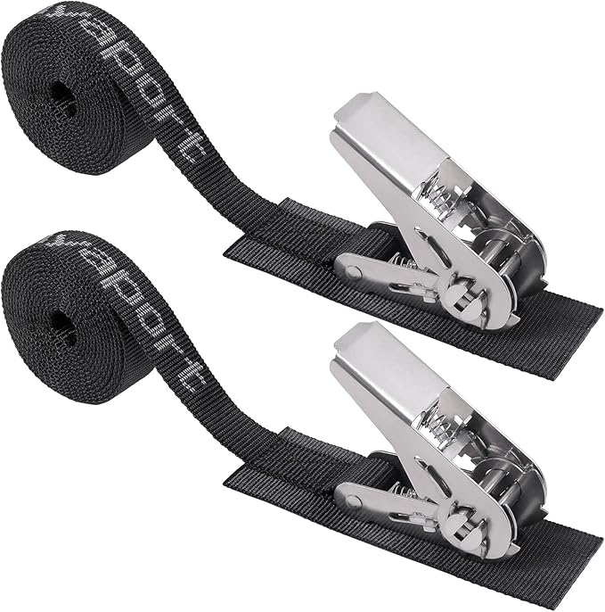 Ayaport Stainless Steel Ratchet Tie Down Straps Endless 12' Heavy Duty Boat Tie Downs Boat Accessories Pack of 2…