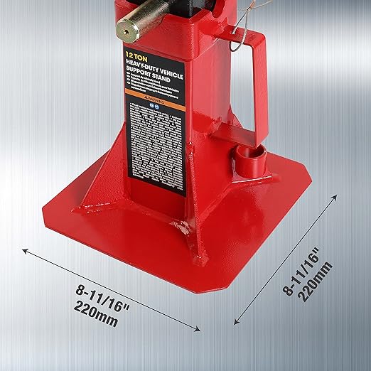 TCE ATZ120005U Torin Heavy Duty Car Jack Stand with Lock, 12 Ton (26,400 lb) Capacity, Red, 1 Pair