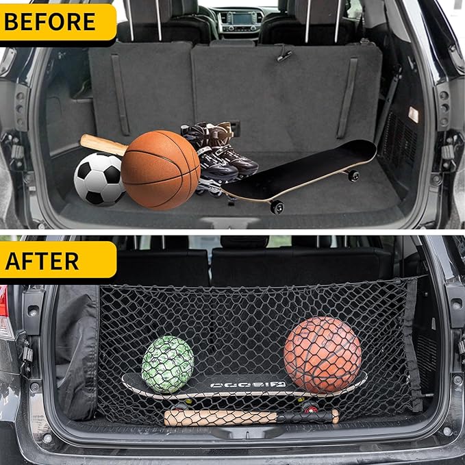 Cargo Net Compatible with 2020-2025 2026 Hyundai Palisade Truck Bed Cargo Net 3.12'×1.02' Double Layer Envelope Style Dense Mesh Trunk Organizer for 2025 Exterior Accessories