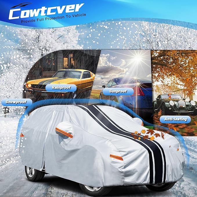 SUV Car Cover Custom Fit for Ford Explorer (2006-2025), Waterproof All Weather for Automobiles Full Exterior Cover Rain Sun Snow UV Protector.