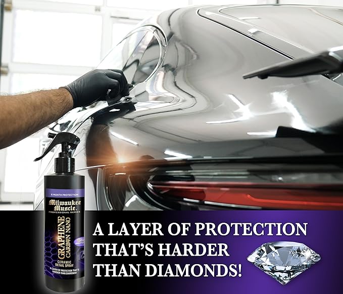 16oz Graphene Ceramic Coating Detail Spray Wax - The Best Protection Against Scratches, Swirls, Paint Chips, No Buff, 6 month Protection (16 Fl Oz)