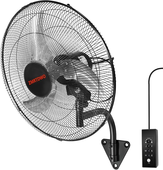 20 Inch Oscillating Wall Mount Fan, 3 Speed High Velocity Powerful, 90° Oscillation & 30° Tilt Cooling, Wall Fan for Home, Offices, Greenhouse, Workshop, Patio, Outdoor, Indoor ETL Certified