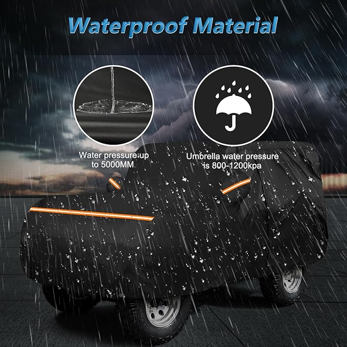 Car Cover for Jeep CJ5 1955-1983, Waterproof 210D Oxford Cloth and Cotton Cover Outdoor Full Car Covers with Zipper Windproof Heavy Duty All Weather with Wind, Sun, UV and Dust Protectio