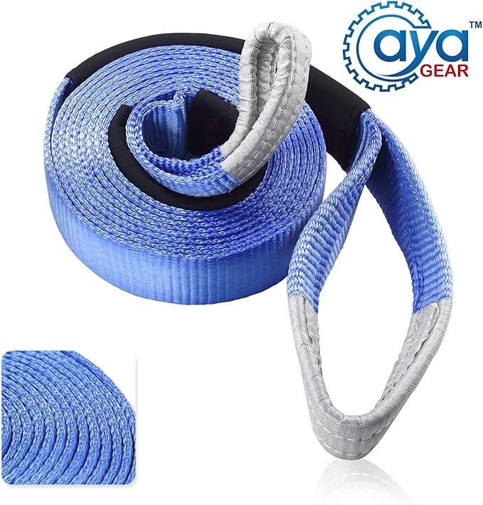 Recovery Tow Straps 3" x 30' |Tree Saver Winch Strap|Heavy Duty 35,000lbs Break Strength |Triple Reinforced Loop End | Use for Emergency 4x4 Towing or Recovery Tow Rope
