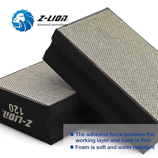 Z-Lion Diamond Hand Polishing Pads Electroplated Grit 120 for Glass Stone
