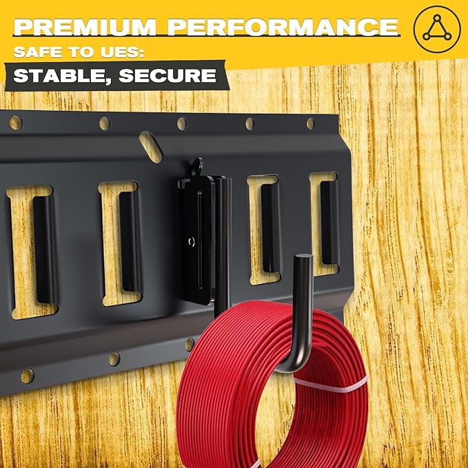 10 Pack E Track Hooks Heavy Duty Black Steel E Track J Hooks E-Type Track X Track Accessories E-Track Tie Down Accessories for Enclosed Trailer Garage Vans