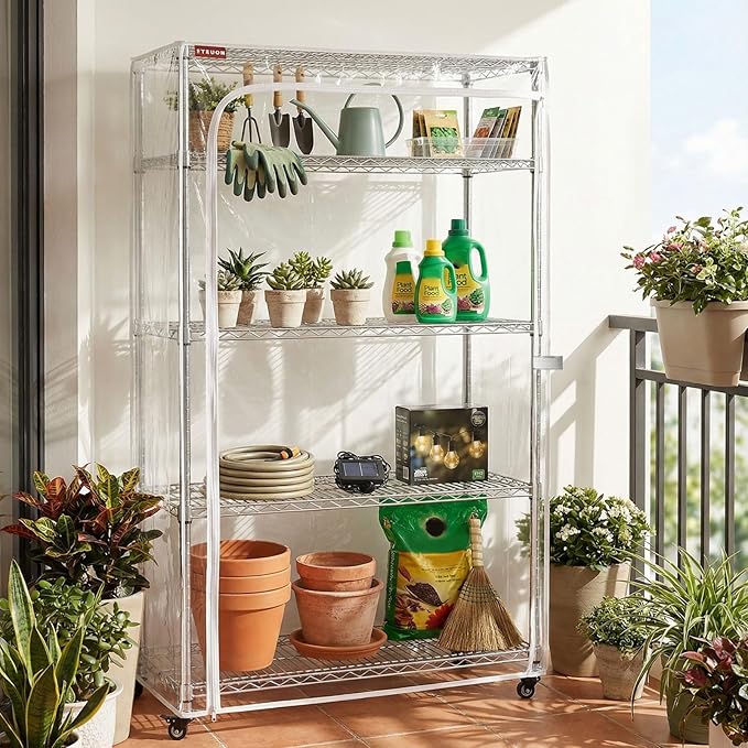 Clear PVC Shelf Cover, Extra Deep 36" W x 24" D x 72" H, 3-Way Opening with Two-Way Zipper, See-Through Waterproof Storage Shelving Cover for Warehouse