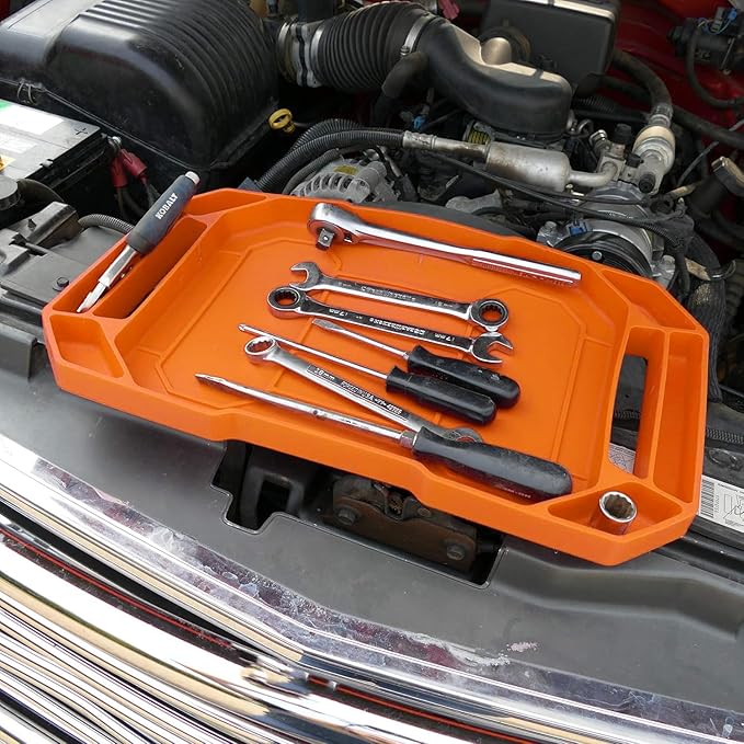 3PC Non-Slip Flexible Tool Tray, Large Tool Storage Set, Accessories Organizer, Silicon Tool Holder Mats, Organizer for Screw, Bolts, Washers, Nuts and Small Tools & Accessories.