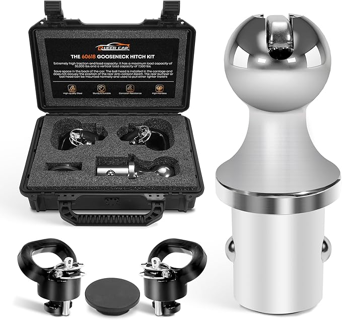 60618 Gooseneck Hitch Ball Kit Compatible with 2013-2026 Dodge Ram 2500 3500，2-5/16 Inch Gooseneck Ball for Truck Bed Safety Chain Anchors | 30000 lbs(Includes Box)