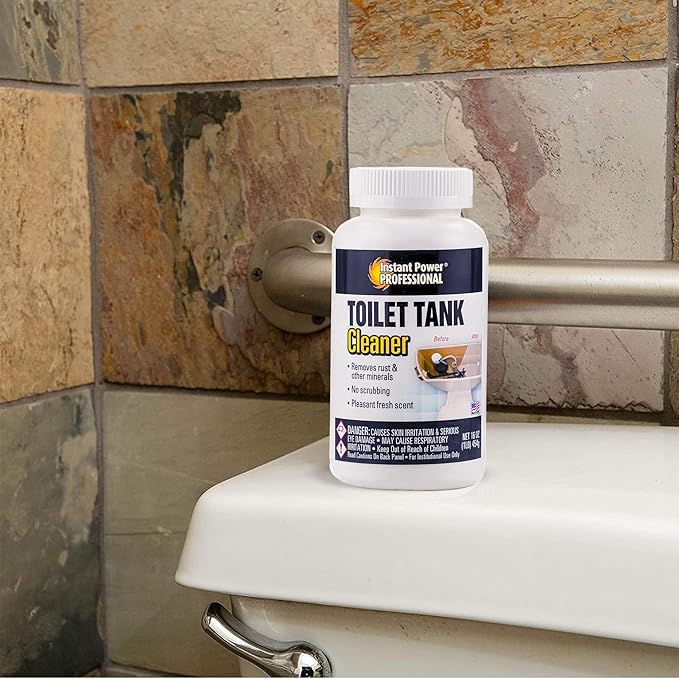Instant Power Professional Toilet Tank Cleaner - Bathroom Toilet Cleaning Powder, Removes Rust and Odors, No Scrubbing, Made in USA, Pleasant Fresh Scent - 16 oz (1 lb)